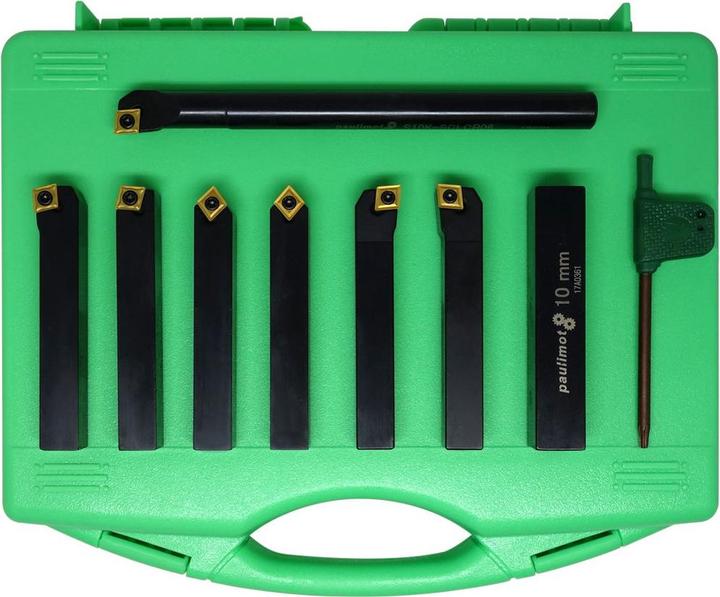 Actual product image Paulimot Turning chisel set with indexable inserts, 10 mm, 7-piece incl. boring bar (126.70 mm)