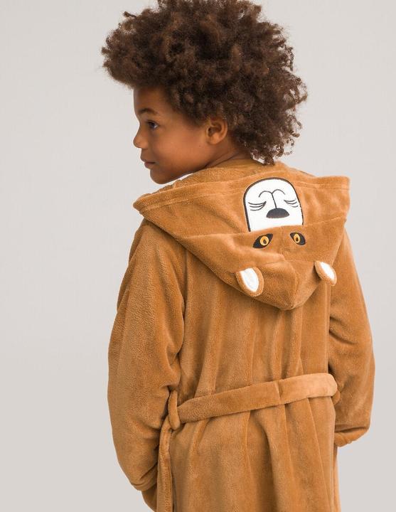 Produktbild La Redoute Collections Fleece-Morgenmantel mit bestickter Kapuze (110)