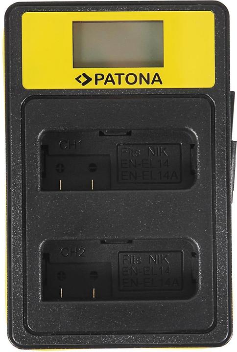 Actual product image Patona Charger Smart Dual LCD USB Nikon battery EN-EL14 (Charger)