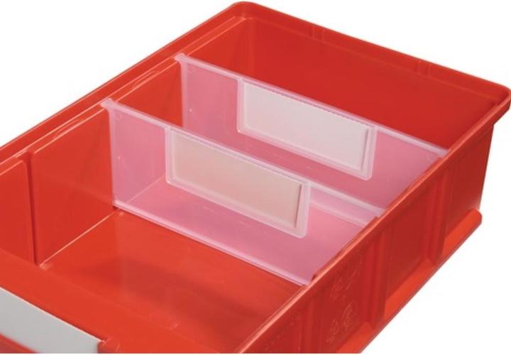 Produktbild LA-KA-PE Trennwand für Regalkasten B. 230 mm PP transparent, offen (23 cm)