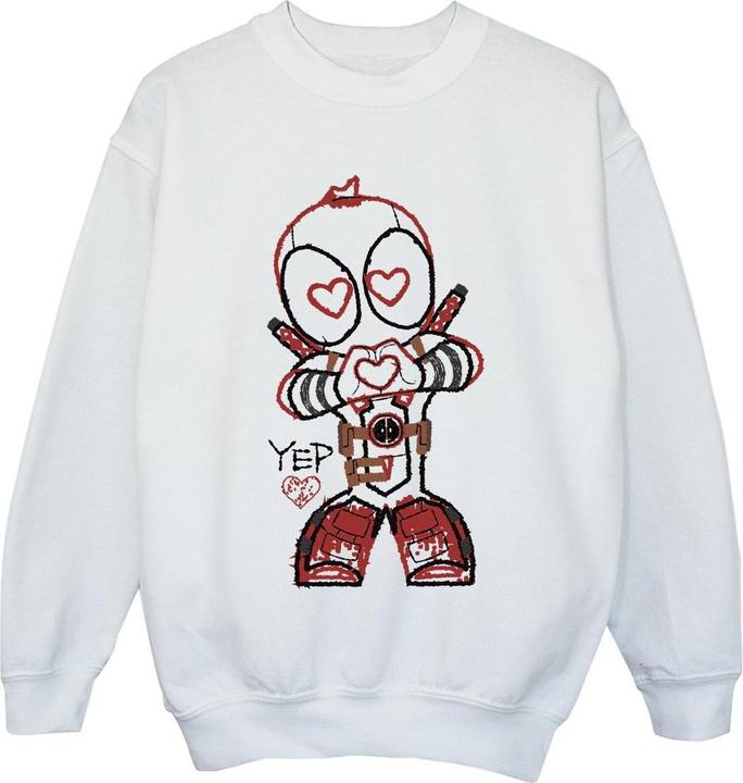 Actual product image Girls Deadpool Love Beam Line Sweatshirt (152, 158)