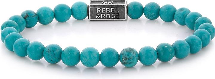 Produktbild Rebel & Rose Armband Turquoise Delight 925 RR-6S001-S-L Herren (19 cm, Acero inoxidable, Turquesa)