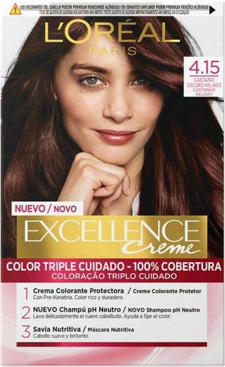 Produktbild L'Oréal Professionnel L’Oréal Professionnel EXCELLENCE Creme tinte #4.15-castaño oscuro helado (#4.15-castaño oscuro helado)