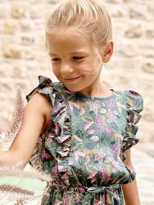 Produktbild Vertbaudet Bedrucktes Mädchen Jerseykleid mit Volantärmeln (92)