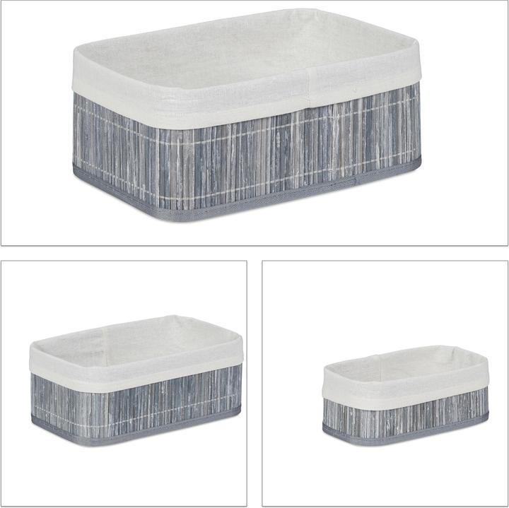 Image du produit Relaxdays Boîte de rangement lot de 3 (3 x, 30 x 20 x 12,5 cm)