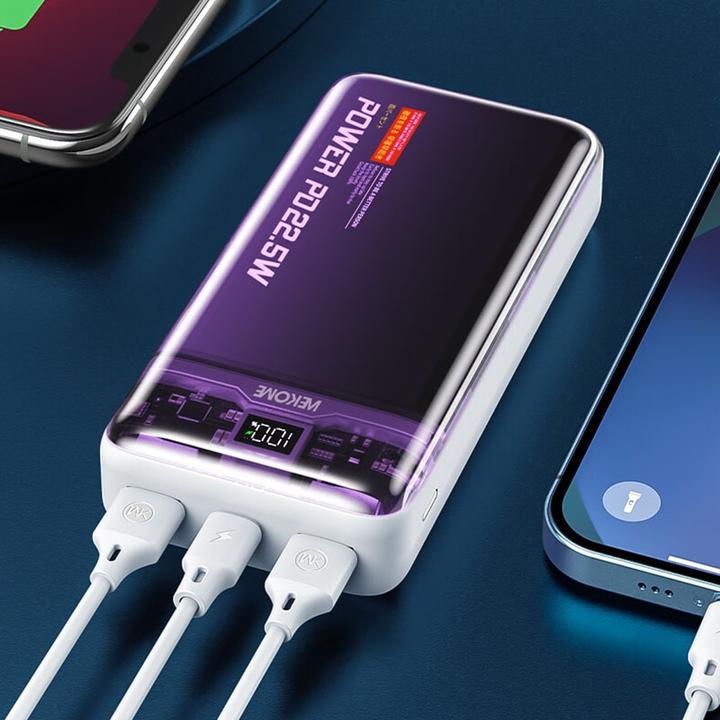 Actual product image Wekome WP-351 Vanguard-Serie – Powerbank 20000 mAh PD 20 W + QC 22,5 W (Lila / Transparent) (20000 mAh)
