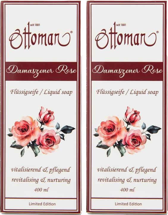Produktbild Ottoman 2er-Set Rose Flüssigseife, 400ml, sanfte Reinigung für Ihre Hände (Flüssigseife, 400 ml)
