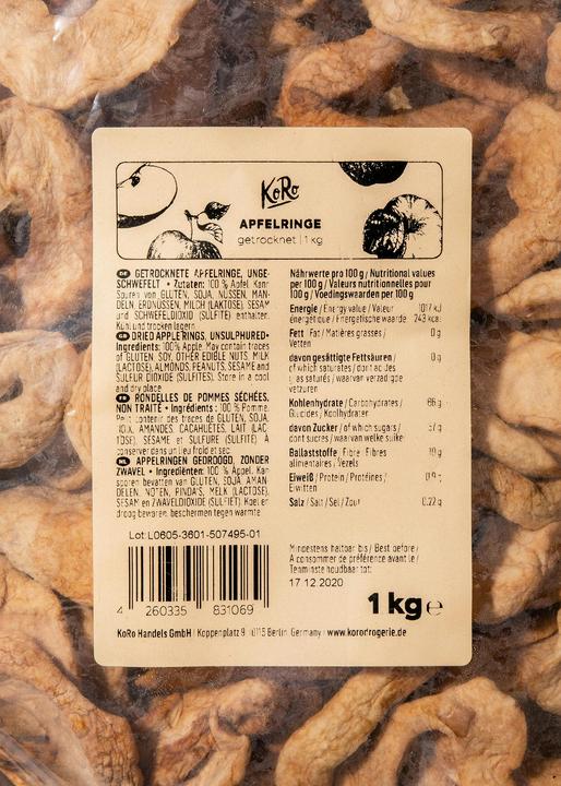 Actual product image KoRo Dried apple rings (1000g) (1000 g)