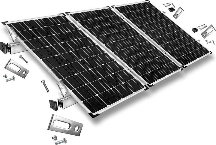 Actual product image Offgridtec Mounting kit with hanger bolts for pitched roof mounting 3 solar panels Frame height 35mm