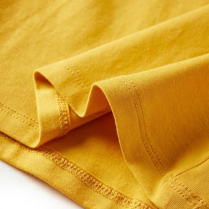 Actual product image VidaXL Children's long-sleeved shirt ochre 140,Material: 95 % cotton. 5 (140)