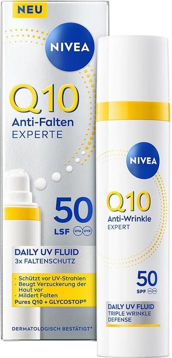 Actual product image NIVEA Q10 Anti-Falten Daily UV Fluid LSF 50 (Suntan cream, SPF 50, 30 ml)
