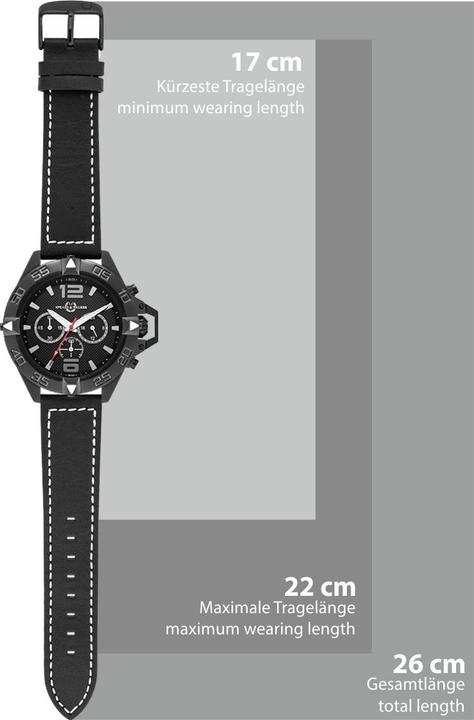 Actual product image Spears & Walker Men quartz watch Varus II genuine leather black - 23250 (Chronograph, 50 mm)