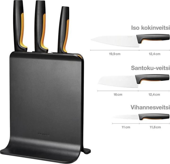Actual product image Fiskars FF set of 3 knives in a plastic case