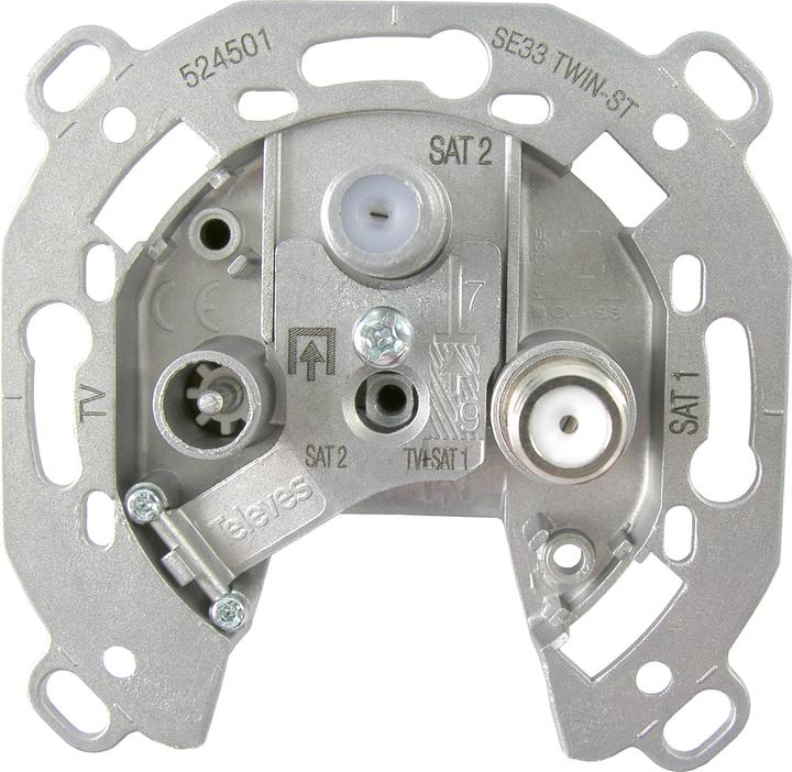 Produktbild Televes Antennendose SE 33TWIN-ST EINZEL 3-Loch mit DC Durchlass (SE33TWIN-ST) (1.50 dB, Antennendose)