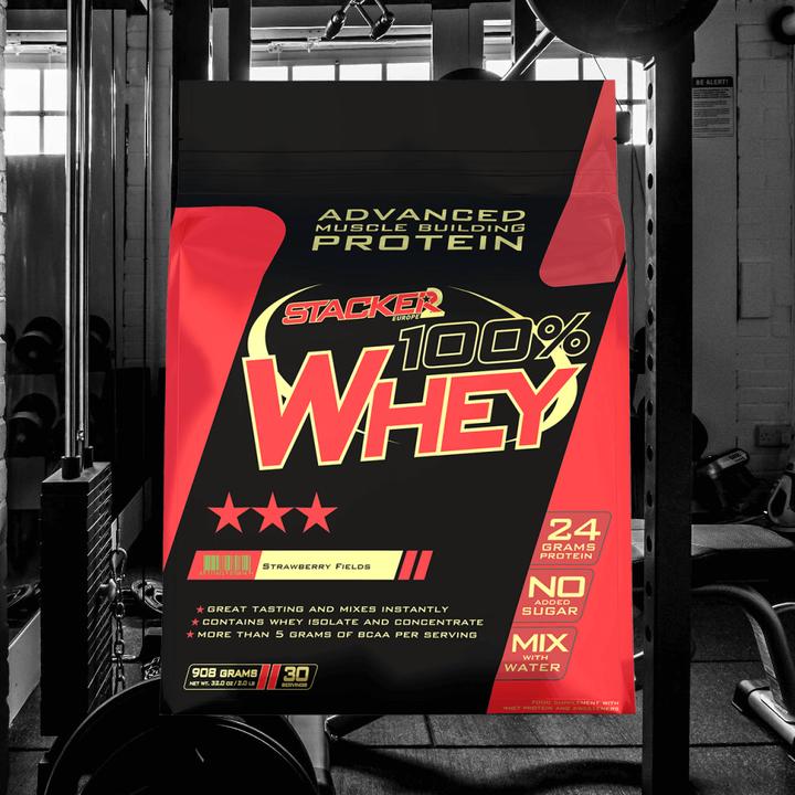 Actual product image Stackers 100% Whey (Strawberry Fields, 908 g)