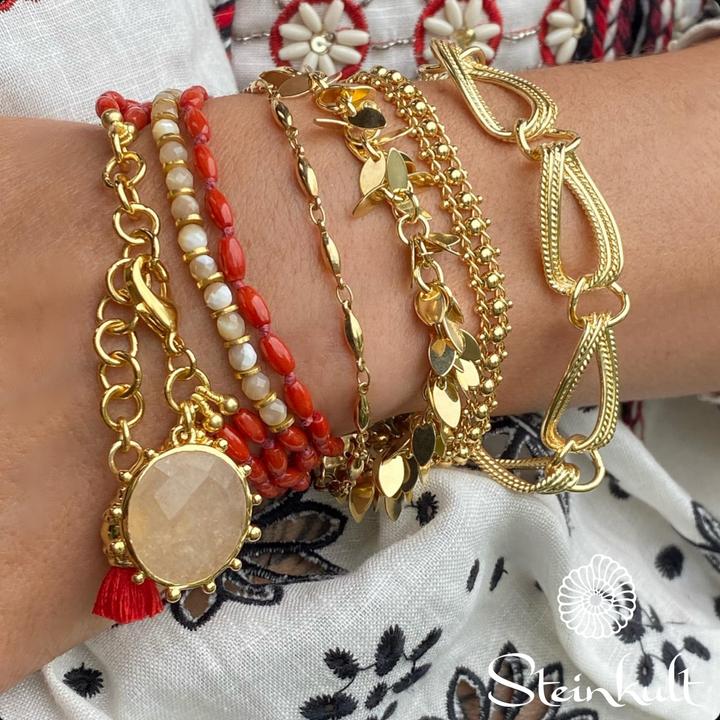 Produktbild Steinkult Armband vergoldet "Eva" (20 cm, Messing 18 Kt. Vergoldet)