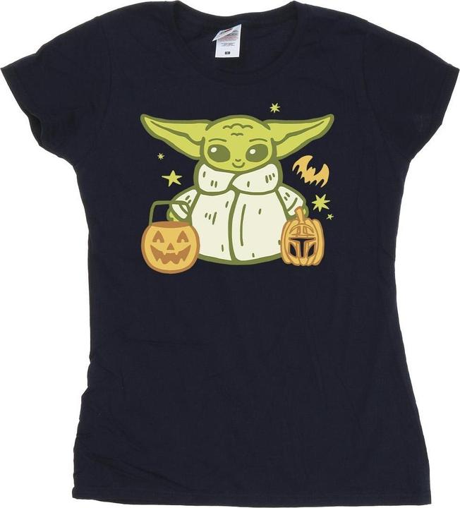 Actual product image Star Wars Womens/Ladies Trick Or Treat Grogu Cotton T-Shirt (XXL)