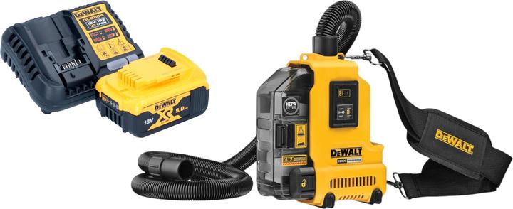 Actual product image DeWalt DWH 161 P1 Battery-powered universal extractor 18 V 0.21 l brushless + 1x battery 5.0 Ah + charger