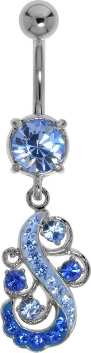Bijouteria Bauchpiercing (Chirurgenstahl 316L, Kristall, Messing rhodiniert, Zirkonia)