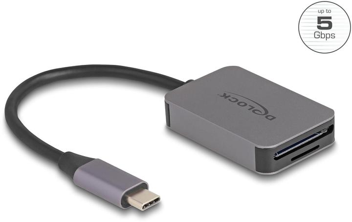 Actual product image Delock USB Type-C card reader in aluminium (USB-C)