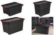 Immagine prodotto OKT Contenitore "Box Solido", 24 litri, grafite/rosso con coperchio, coperchio con chiusura scorrevole (24 l)