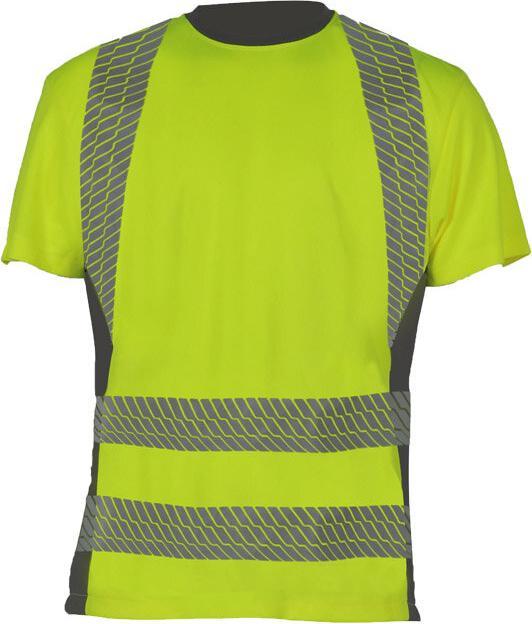 Actual product image Korntex Hi-Vis Recycled T-Shirt Yellow - Grey, Size M (S, M)