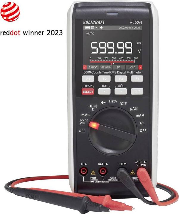 Actual product image Voltcraft VC891 Hand-held multimeter calibrated (ISO) digital data logger CAT III 100 (CAT III 1000V, CAT IV 600V)