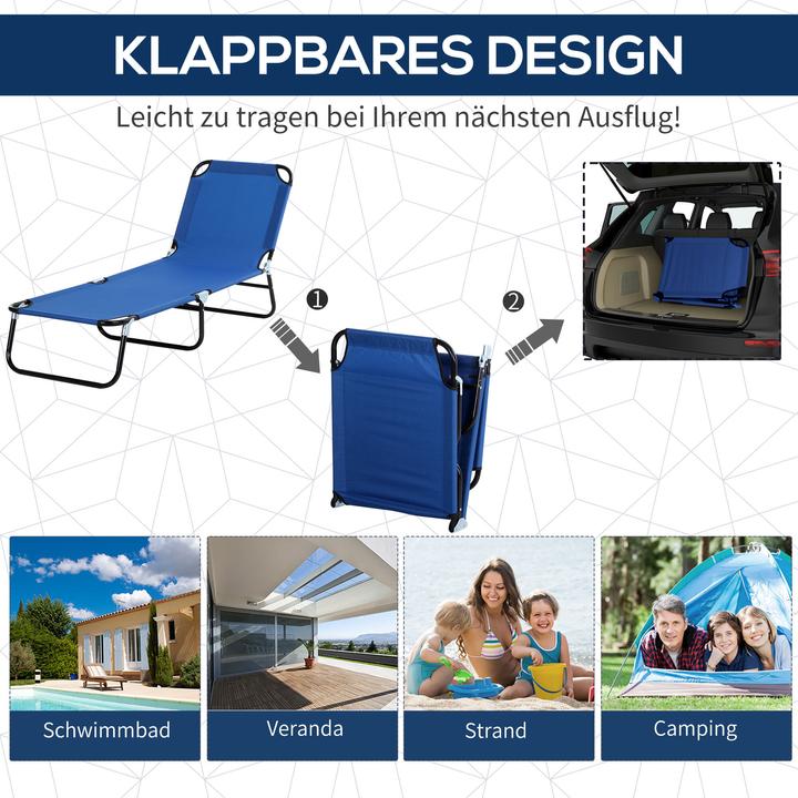 Produktbild Outsunny Sonnenliege mit Sonnenschutz (187 cm)