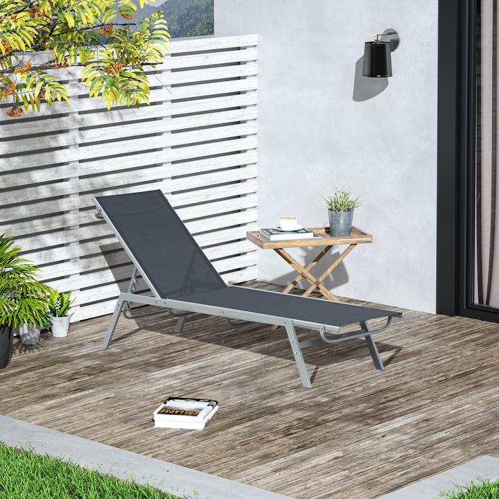 Immagine prodotto Outsunny Lettino da giardino con schienale regolabile (170 cm)