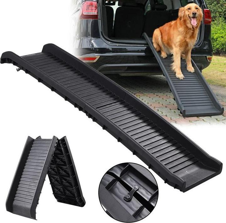 Hermex Rampe pour chiens Rampe pliante Aide à la montée Aide au transport d'animaux (Chien, Lavable, Pliable)
