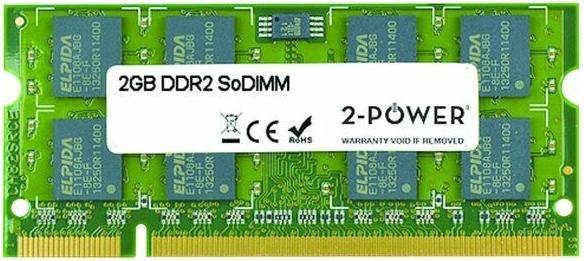 Produktbild 2-Power 2GB DDR2 800MHz SoDIMM (2 x 1GB, 800 MHz, DDR2-RAM, SO-DIMM)