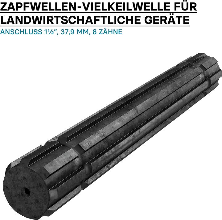 Image du produit Wiltec Arbre cannelé pour Arbre de transmission GT2 300mm Multiples Rainures 8-32x38x6 Tracteur Cardan (Tracteur de pelouse, Accessoires pour tracteurs)