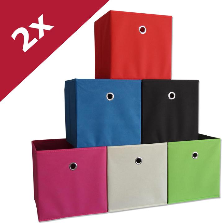 Image du produit VCM Lot de 2 boîtes pliantes en tissu Boxas (27 x 27 x 28 cm)