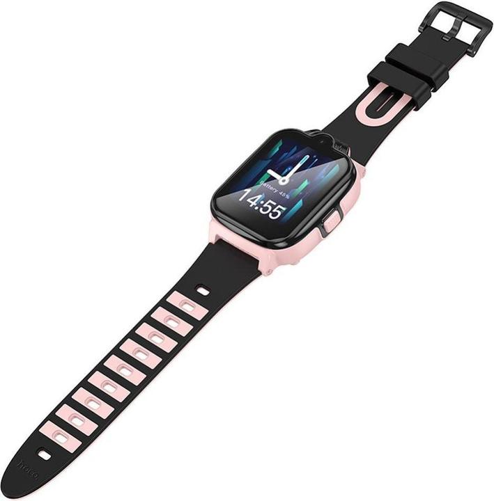 Actual product image Hoco Headphone with microphone smartwatch for kids with call function 4G Y104 pink (4G)