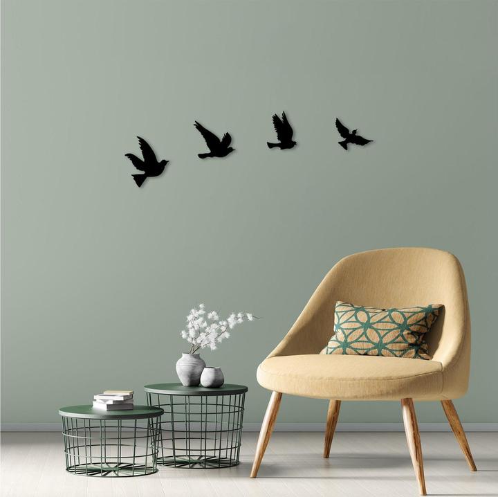 Actual product image Wallxpert Wall decoration birds 4-piece (4 x 35 x 36.5 cm)