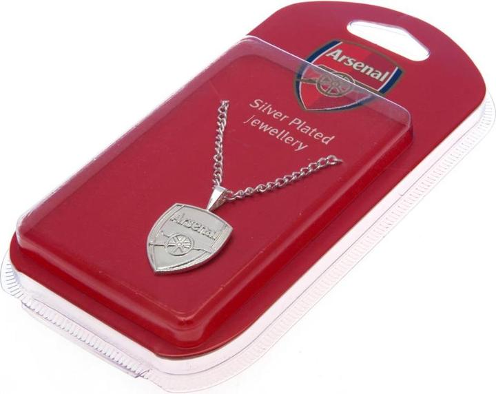 Actual product image Arsenal FC Silver-plated XL pendant and chain (100% metal)