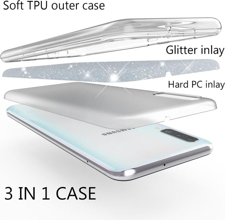 Actual product image Nalia Glitter cover (Samsung Galaxy A50)
