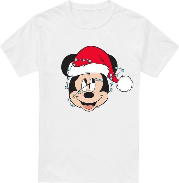 Actual product image Disney Mens Mickey Mouse Christmas Lights Wrap T-Shirt (3XL)