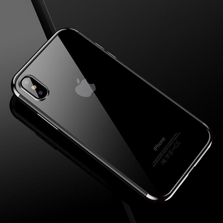 König Design Mobile Cover Protective Case for Apple iPhone X Clear Transparent Cases Silver (Apple iPhone X)