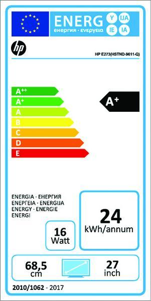 Energie-Label HP Elite E273 (1920 x 1080 Pixel, 27")