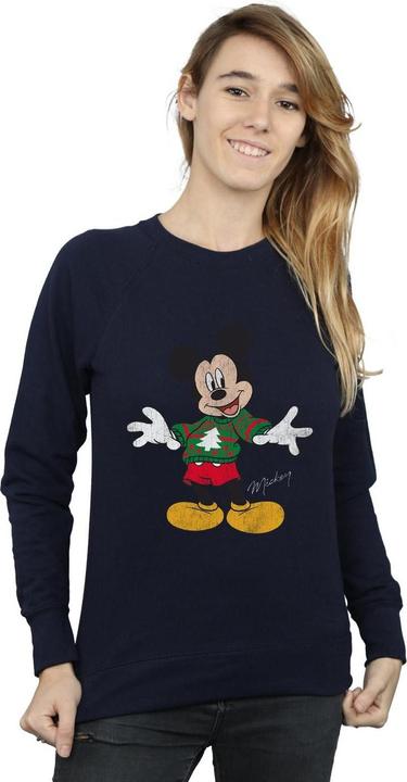 Actual product image Disney Womens/Ladies Mickey Mouse Christmas Jumper Sweatshirt (XL)