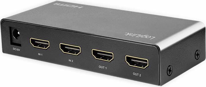 Actual product image LogiLink HDMI switch, 2x2 port, bidirectional, 4K/60 Hz, EDID, HDCP, HDR, downscaler