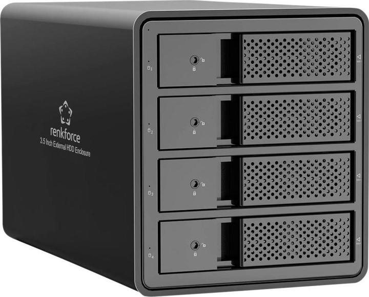 Actual product image Renkforce RF-6647598 8.9 cm (3.5 Zoll) Festplattengehäuse 4 Bay 3.5 Zoll USB-A ( (3.5")