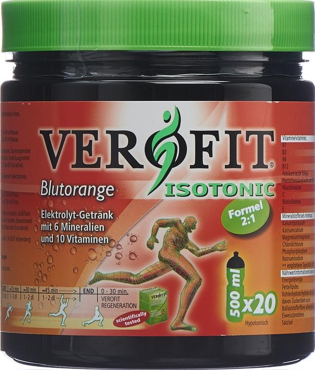 Produktbild VEROFIT ISOTONIC Elektrolyt-Getränk mit 6 Mineralien und 10 Vitaminen Blutorange Plv (Blutorange, 1 Stk., 600 g)