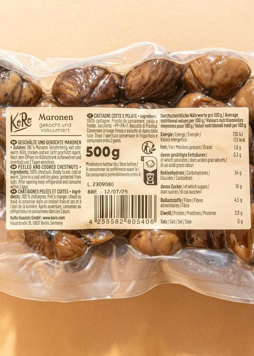 Actual product image KoRo Peeled and cooked chestnuts (7000 g)