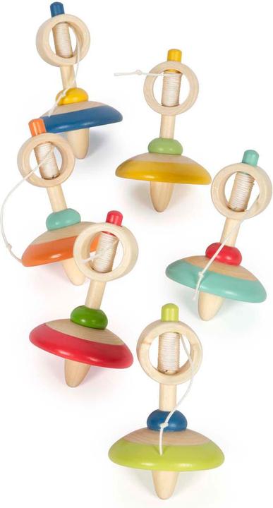 Image du produit small foot Présentoir Toupie en bois avec ficelle