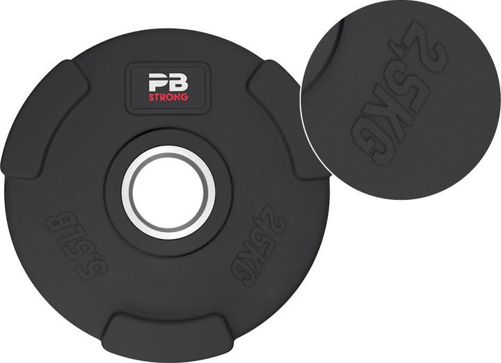 Actual product image Perform Better 3-Handle Weight Plate Rubberised Black (pcs) (1 x 2.5 kg)
