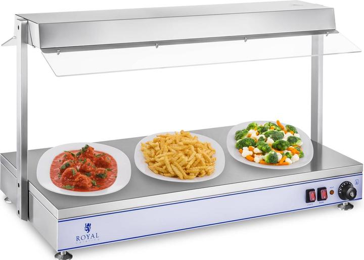 Produktbild Royal Catering Warmhalteplatte Speisenwärmer Wärmetheke Buffetwärmer 1550 W 3 Halogenlampen