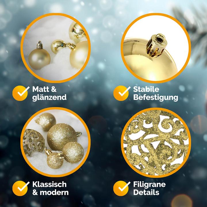 Produktbild Deuba Weihnachtsbaumkugeln (100 -teilig)