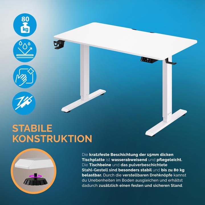 Image du produit Casaria Bureau à hauteur réglable (110 x 60 x 118 cm)